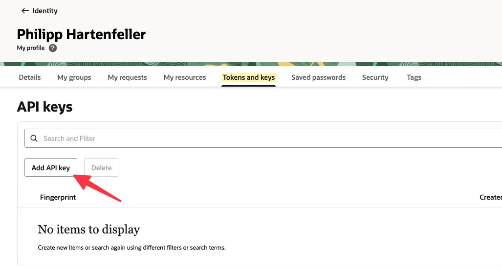 Add API key
