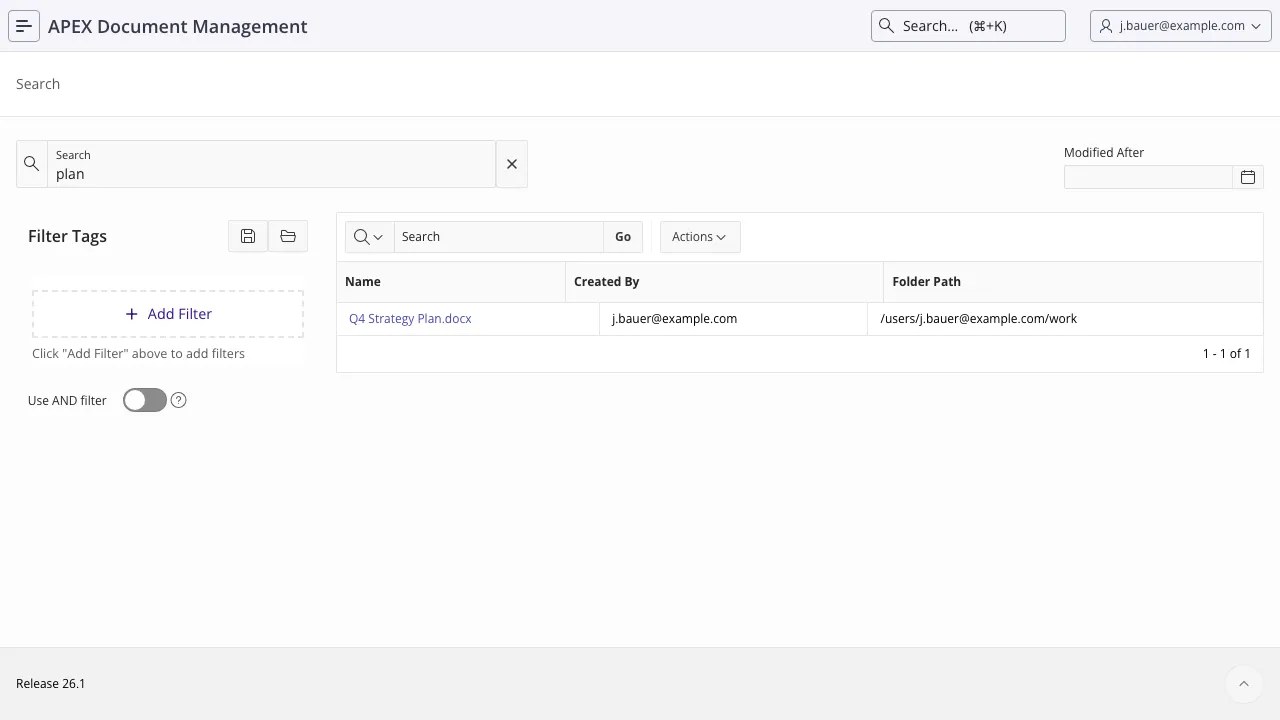 The ADM search page